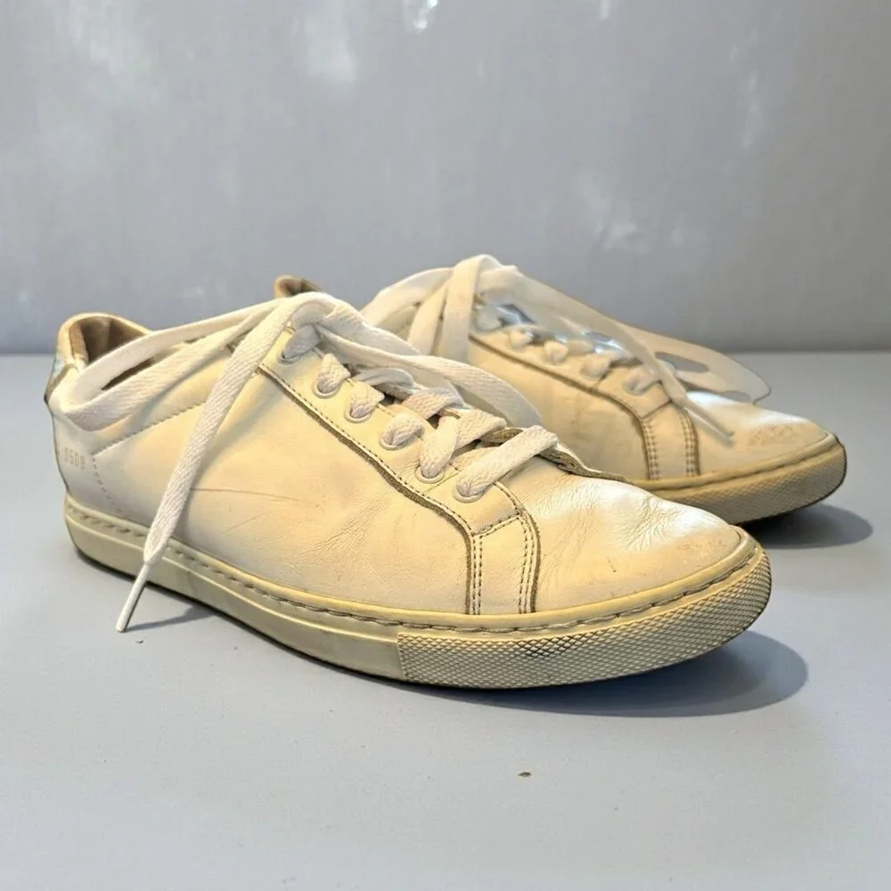 Common Projects Woman Achilles Low White Leather Sneakers Size 38